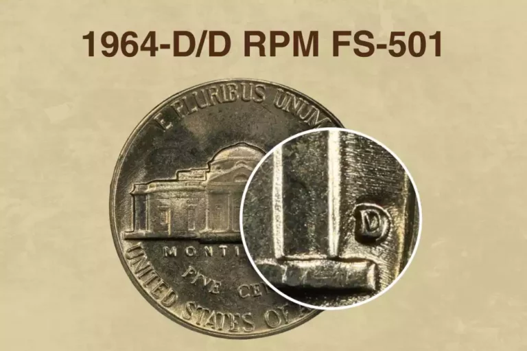 1964-D/D RPM FS-501 close-up showing secondary D mintmark displaced south